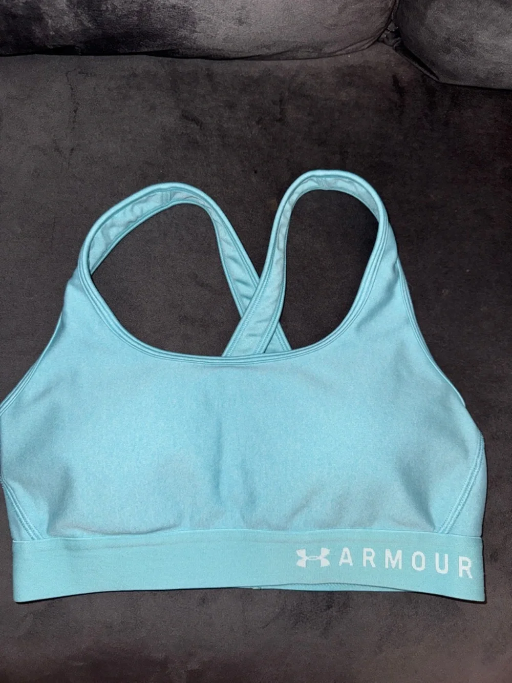 Under Armour Light Aqua Crossback Sports Bra - Picture 1 of 4